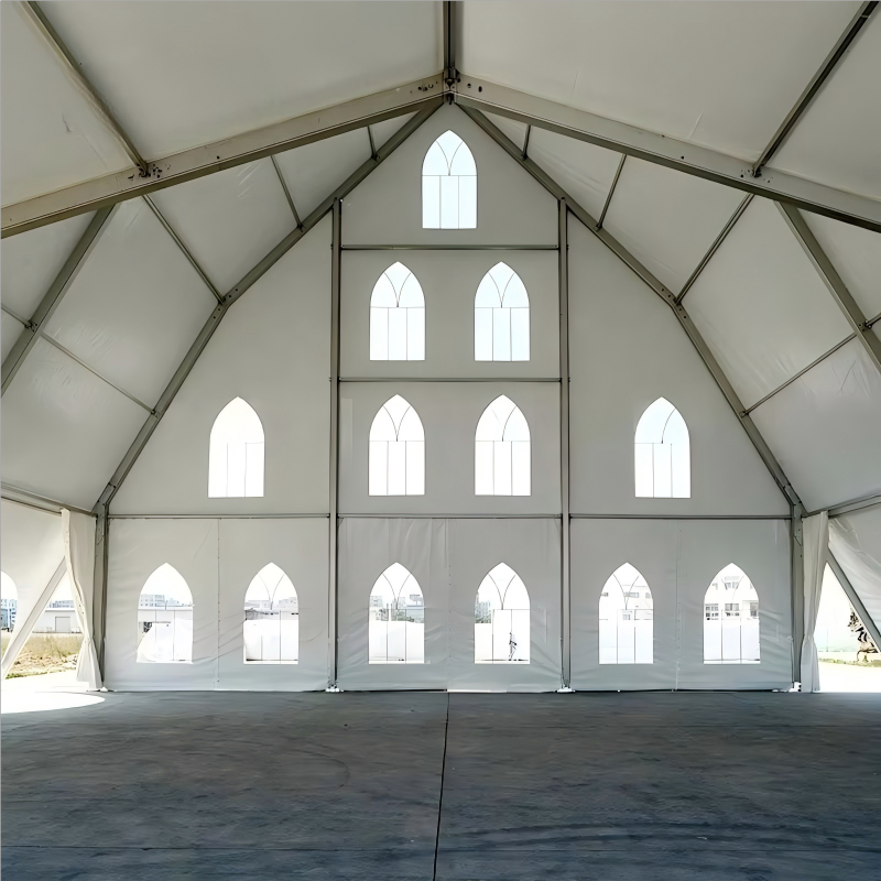 Spacious interior of Superb Holaj Tent’s 10x30m church tent with customizable setup