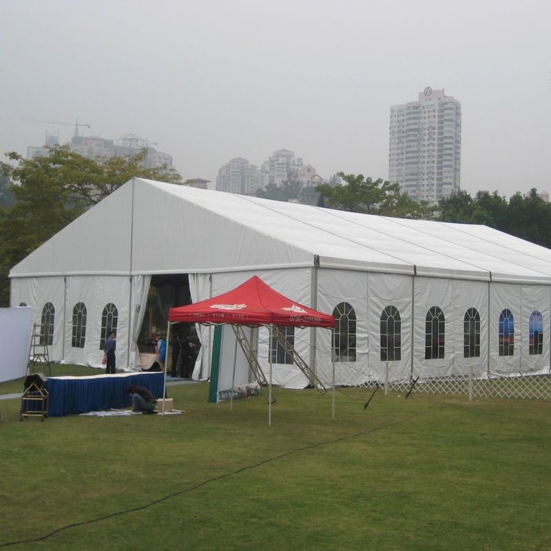 Aluminum frame gospel crusade tent side angle in Nigeria