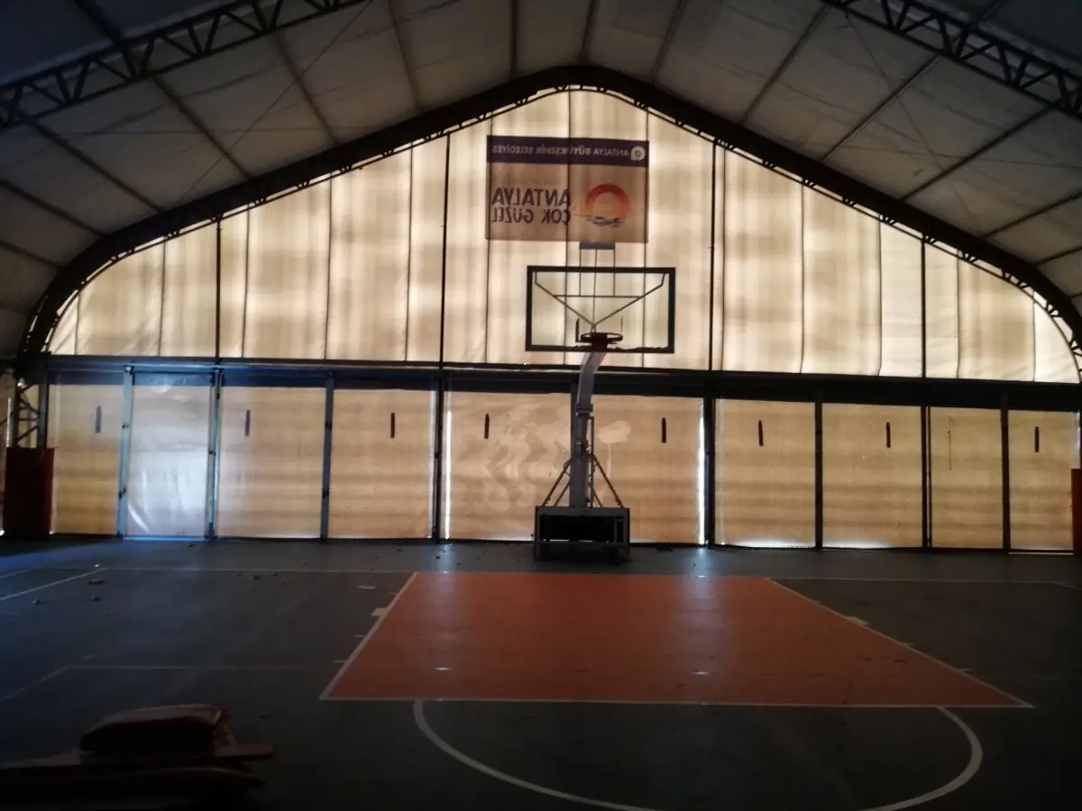 25x30m basketball tent interior layout for sports competition