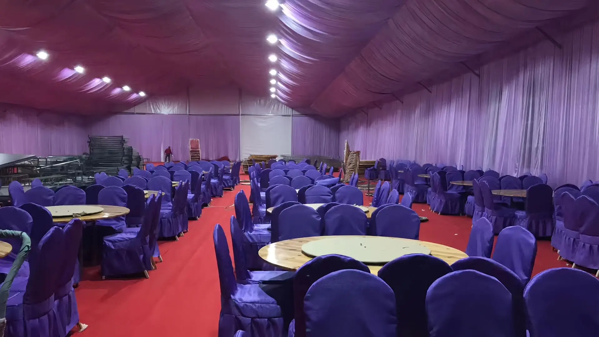 Interior of Kenya Bridal 30X40m Tent by Superb Holaj Tent, featuring spacious setup for luxury weddings in Kenya, accommodating 300-450 guests.